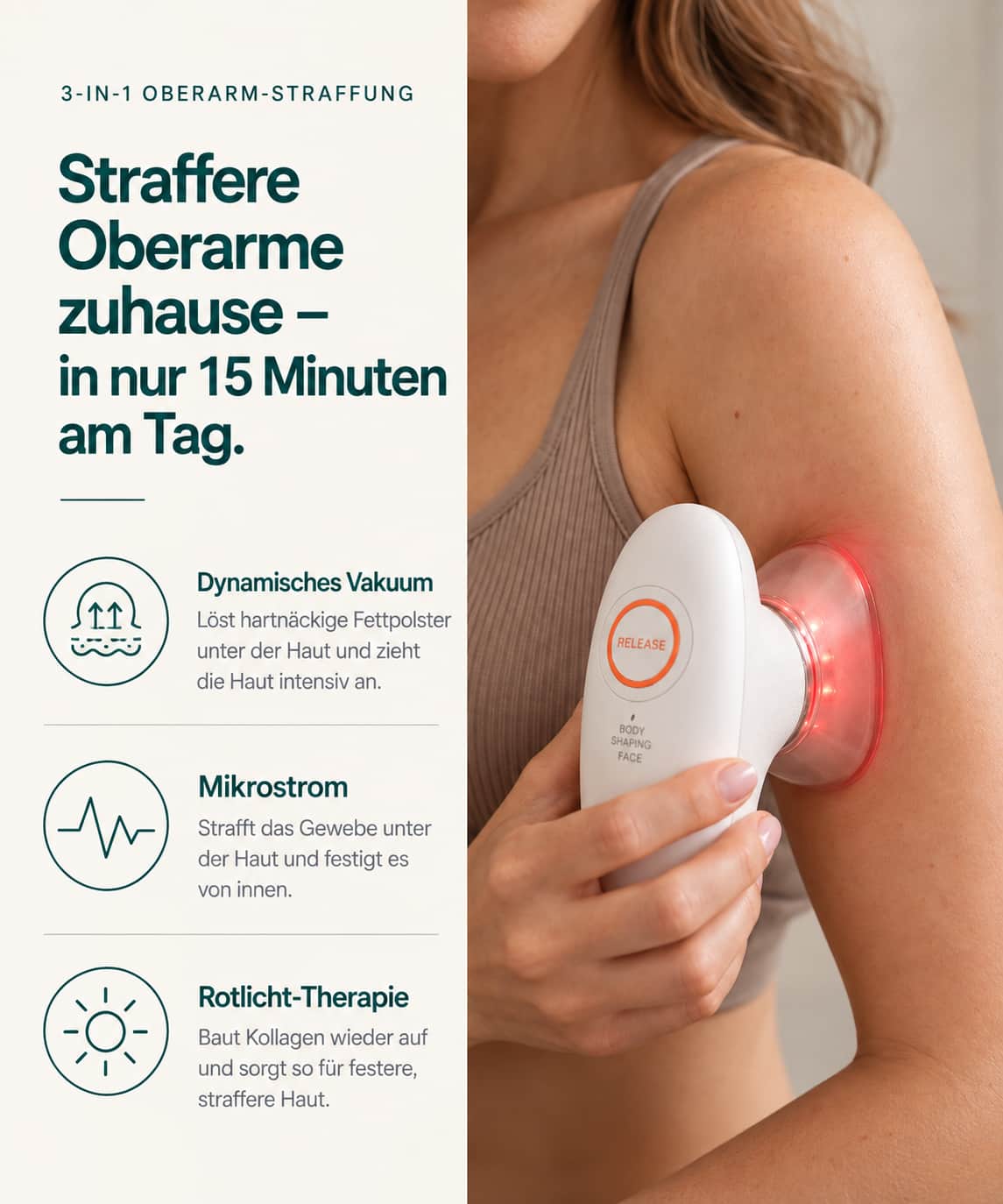 Cellugone 3.0: Sichtbar straffe Oberarme & glatte Haut für zuhause