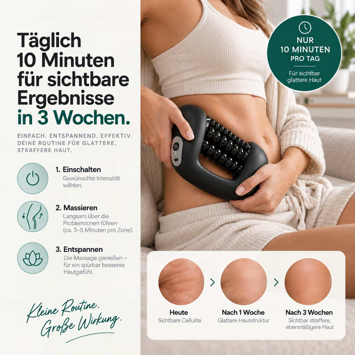 CelluRoll 6: Glättet hartnäckige Cellulite & strafft Bauch, Beine & Po