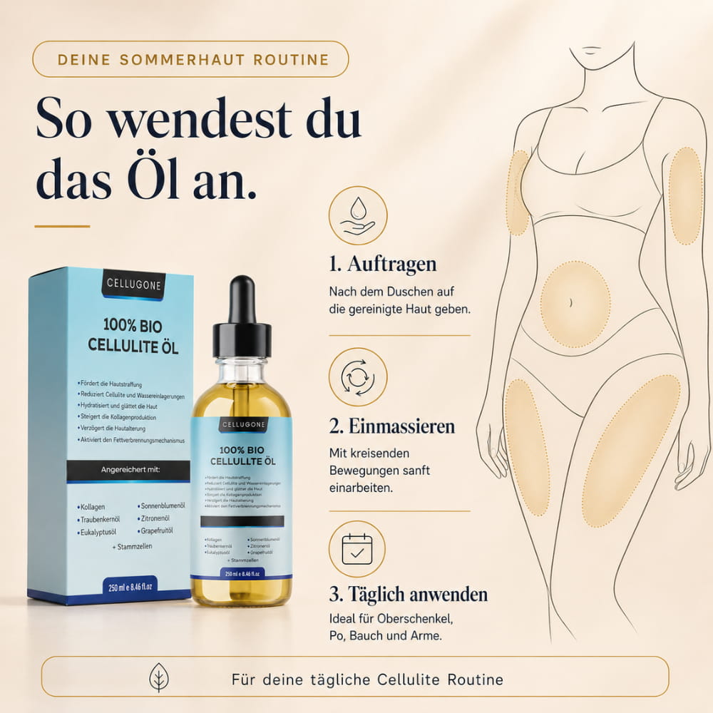 Anti Cellulite & Bauch Körperöl zur Stärkung des Bindegewebes